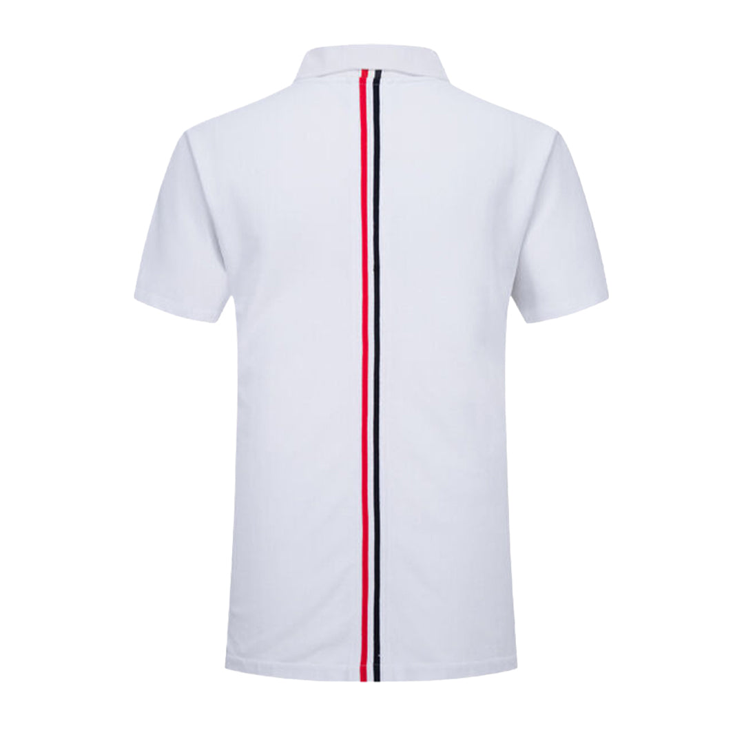 Color stripes behind Polo shirt