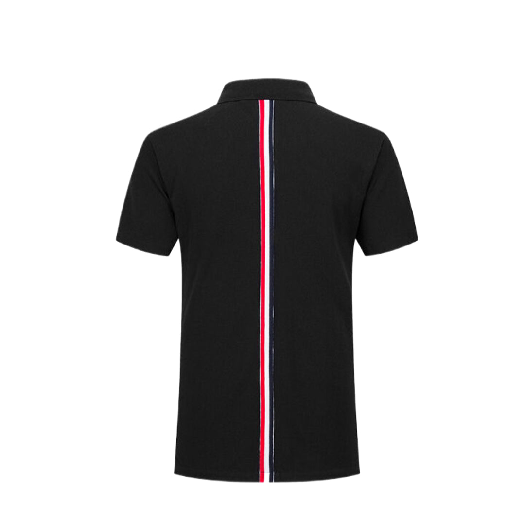 Color stripes behind Polo shirt